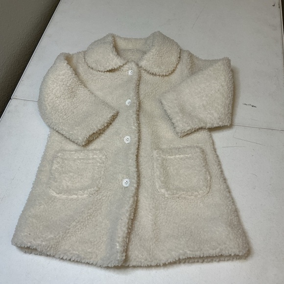SHEIN Other - Shein Toddler Size 92 (18-24m) Cream Sherpa Teddy Coat Button Front Jacket EUC
